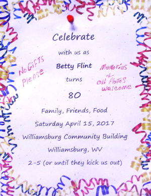 Betty Flint's 80th Birthday Celebration